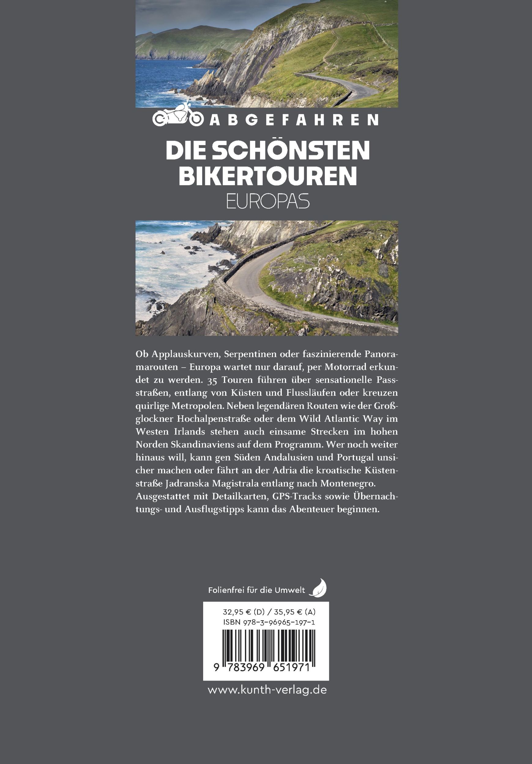 Rückseite: 9783969651971 | KUNTH Abgefahren - Die schönsten Bikertouren in Europa | Taschenbuch