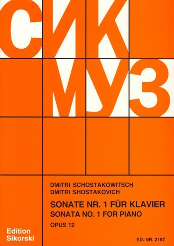 Cover: 9790003017501 | Sonata N. 1 Op. 12 | Dimitri Shostakovich | Buch | Sikorski Edition