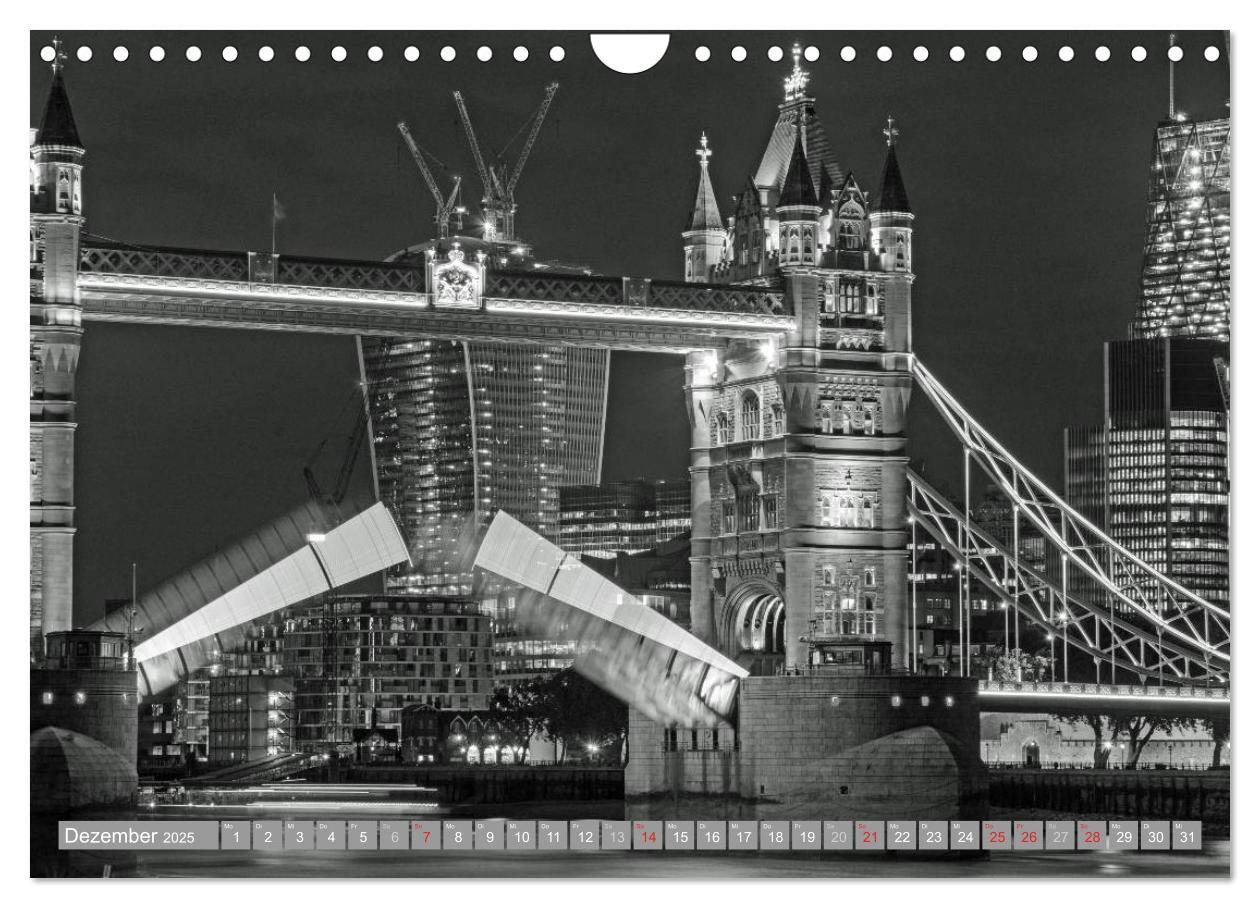 Bild: 9783435701360 | London in Schwarz-Weiß (Wandkalender 2025 DIN A4 quer), CALVENDO...