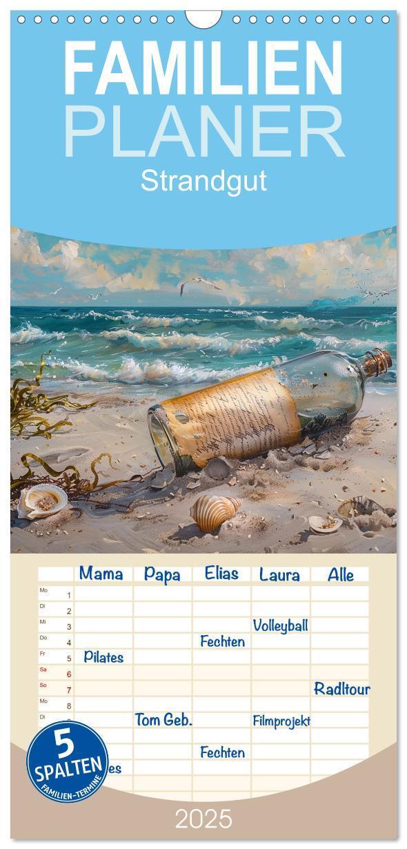 Cover: 9783457150924 | Familienplaner 2025 - Strandgut mit 5 Spalten (Wandkalender, 21 x...