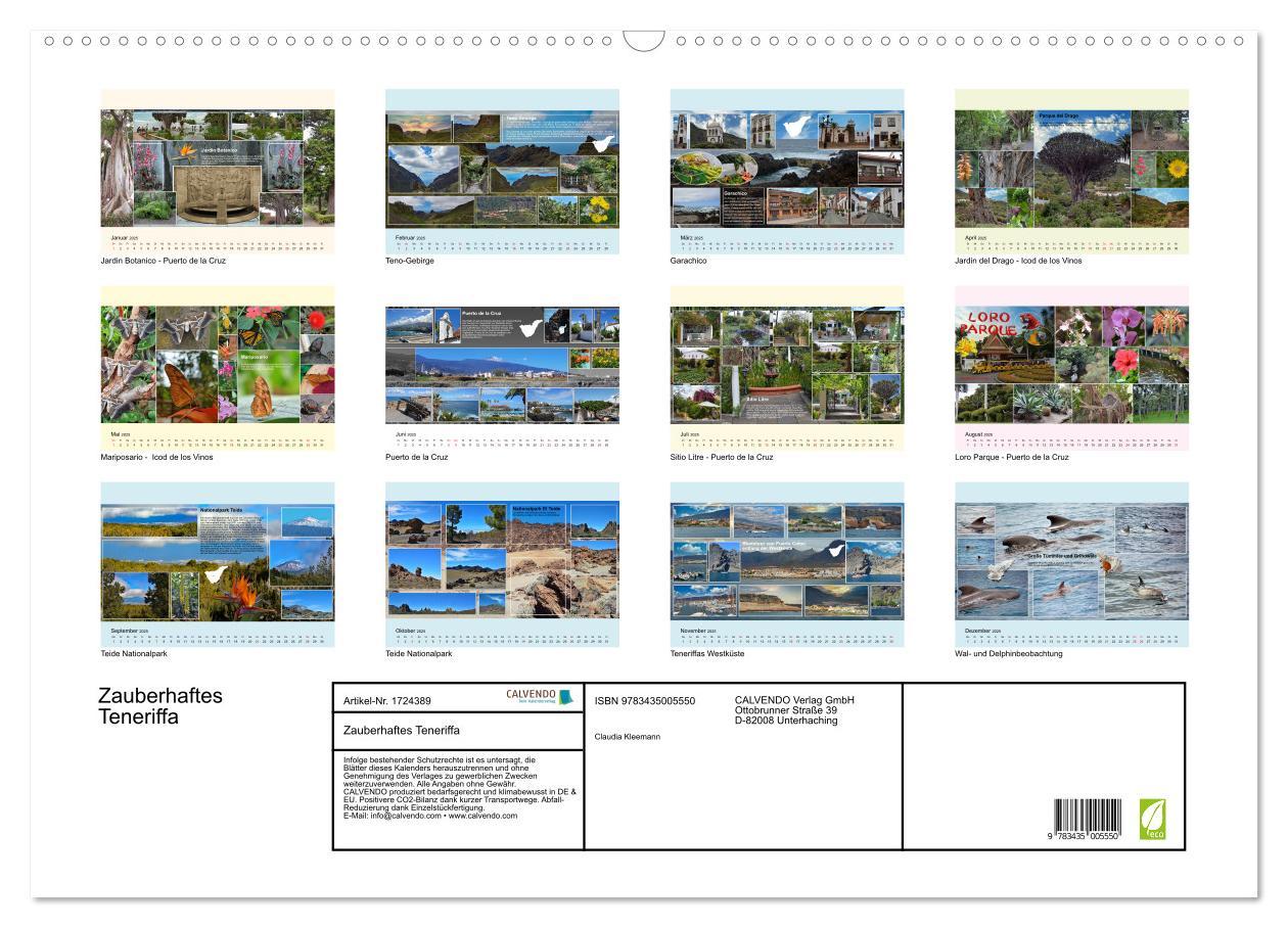 Bild: 9783435005550 | Zauberhaftes Teneriffa (Wandkalender 2025 DIN A2 quer), CALVENDO...