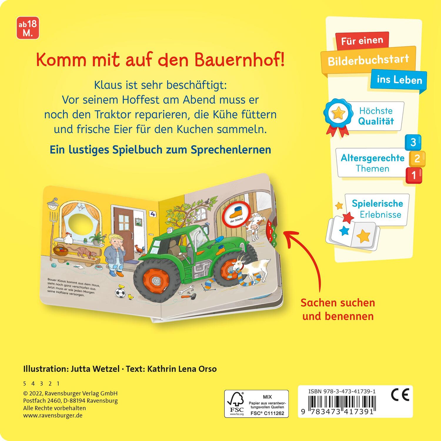 Rückseite: 9783473417391 | Wo ist bloß...? Mein Bauernhof-Buch zum Sachen suchen | Orso | Buch