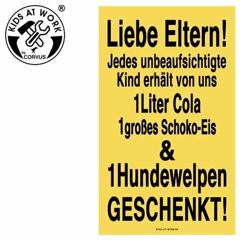 Cover: 4047542754110 | Corvus A750411 - Kids-at-Work, Schild Liebe Eltern! ...,...