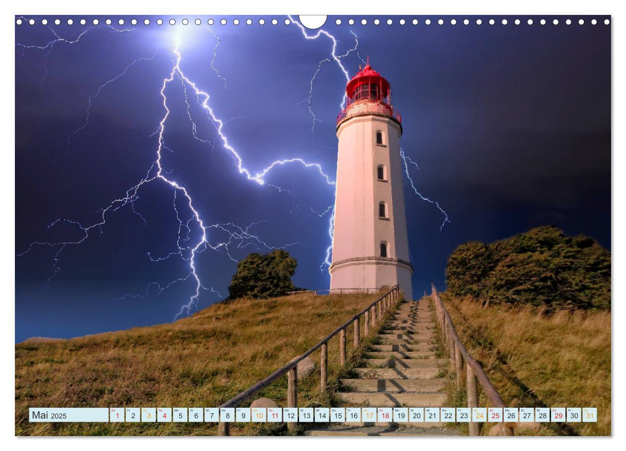 Bild: 9783435147274 | Leuchtturm Gewitter (Wandkalender 2025 DIN A3 quer), CALVENDO...