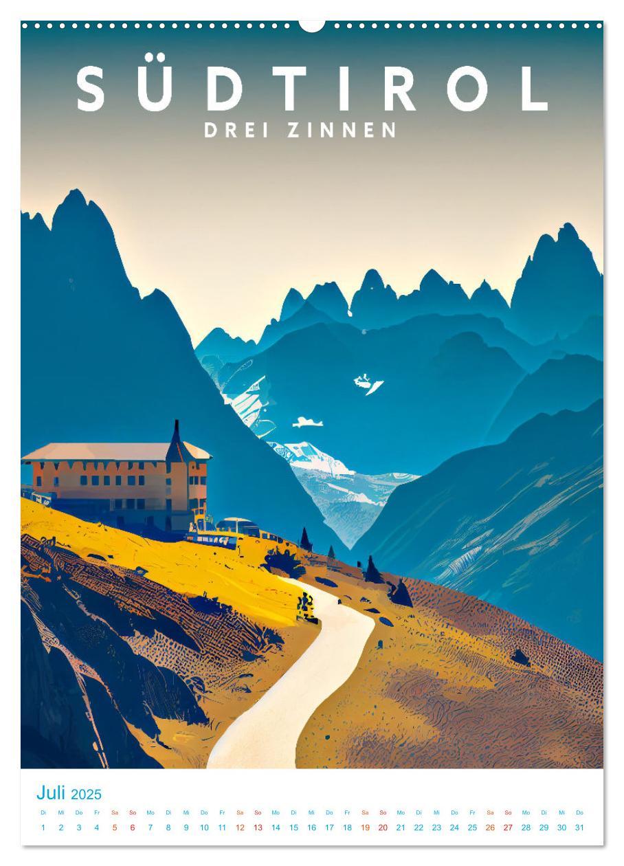 Bild: 9783435885350 | Südtirol - Old School Poster Style (Wandkalender 2025 DIN A2 hoch),...