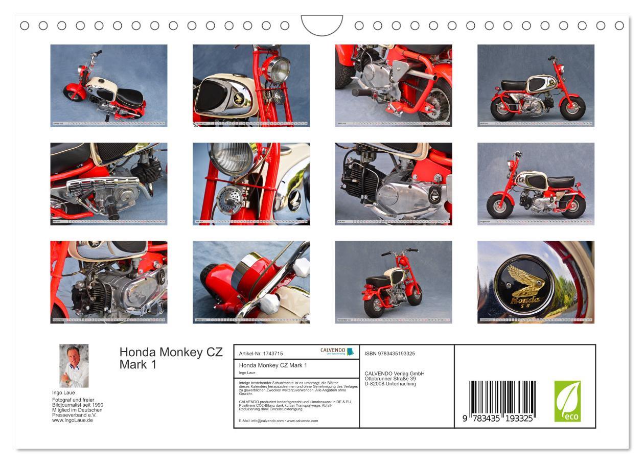 Bild: 9783435193325 | Honda Monkey CZ Mark 1 (Wandkalender 2025 DIN A4 quer), CALVENDO...