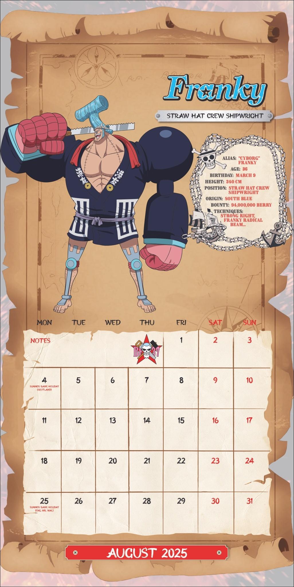 Bild: 9783840196805 | One Piece Broschurkalender 2025 | Kalender | Danilo | 28 S. | Englisch