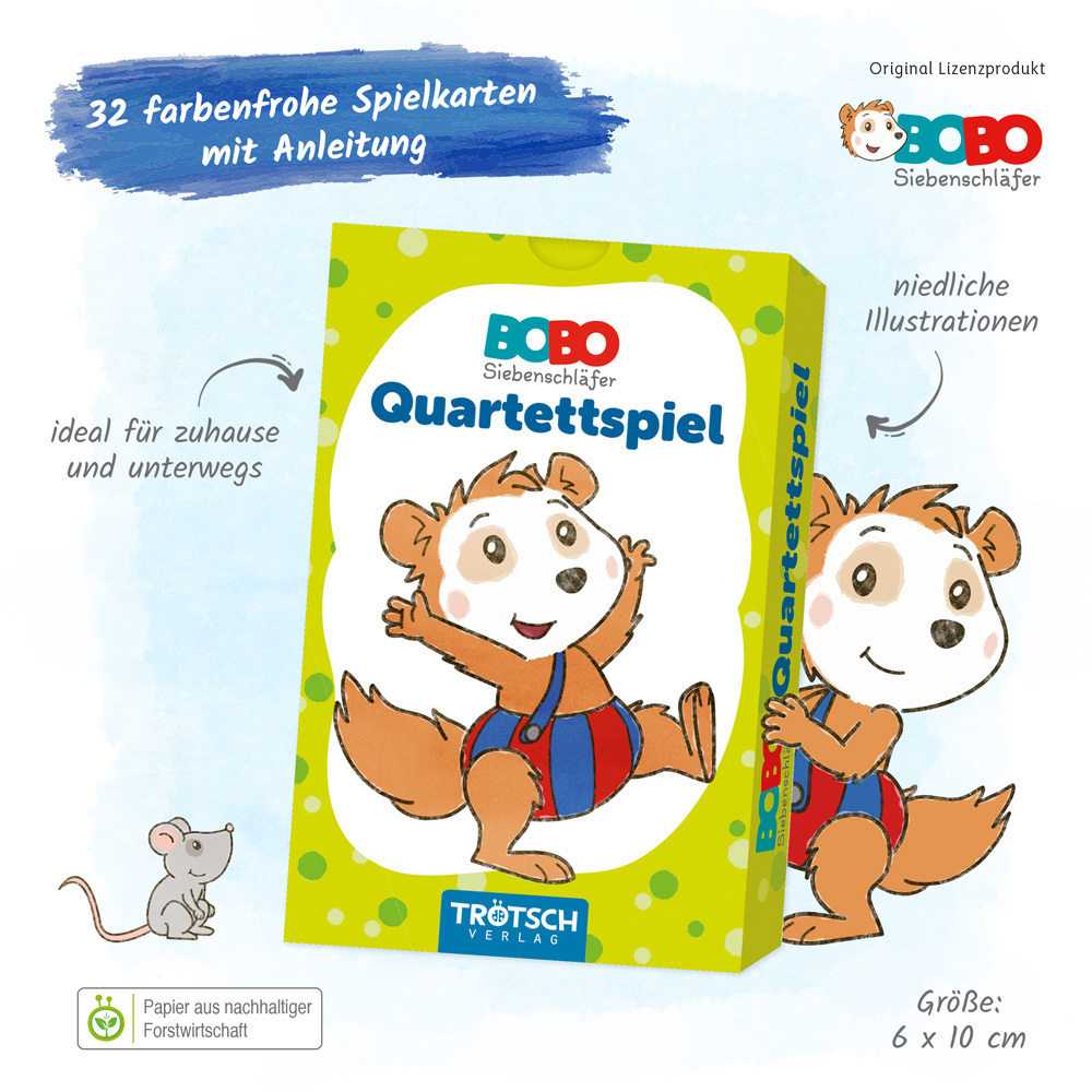 Bild: 4251901505989 | Trötsch Bobo Siebenschläfer Quartettspiel Quartett Spiel | Co.KG