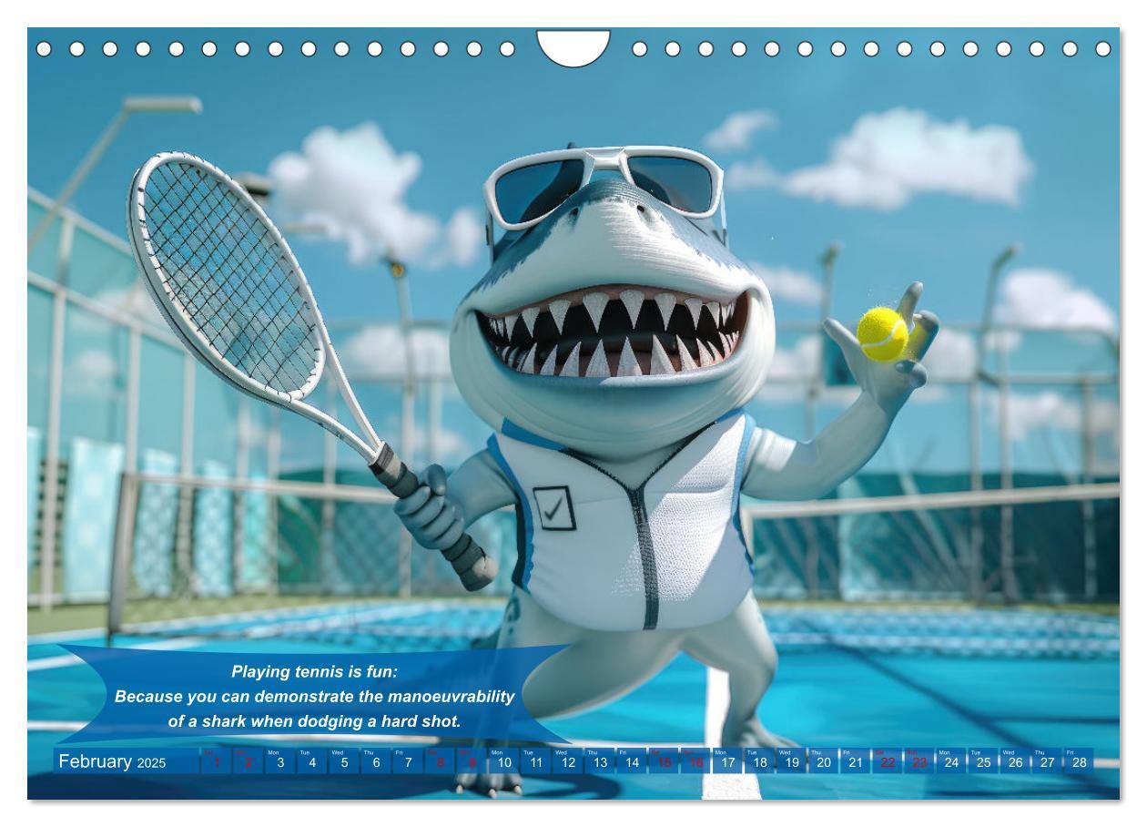 Bild: 9781325989416 | Funny animals as tennis players (Wall Calendar 2025 DIN A4...