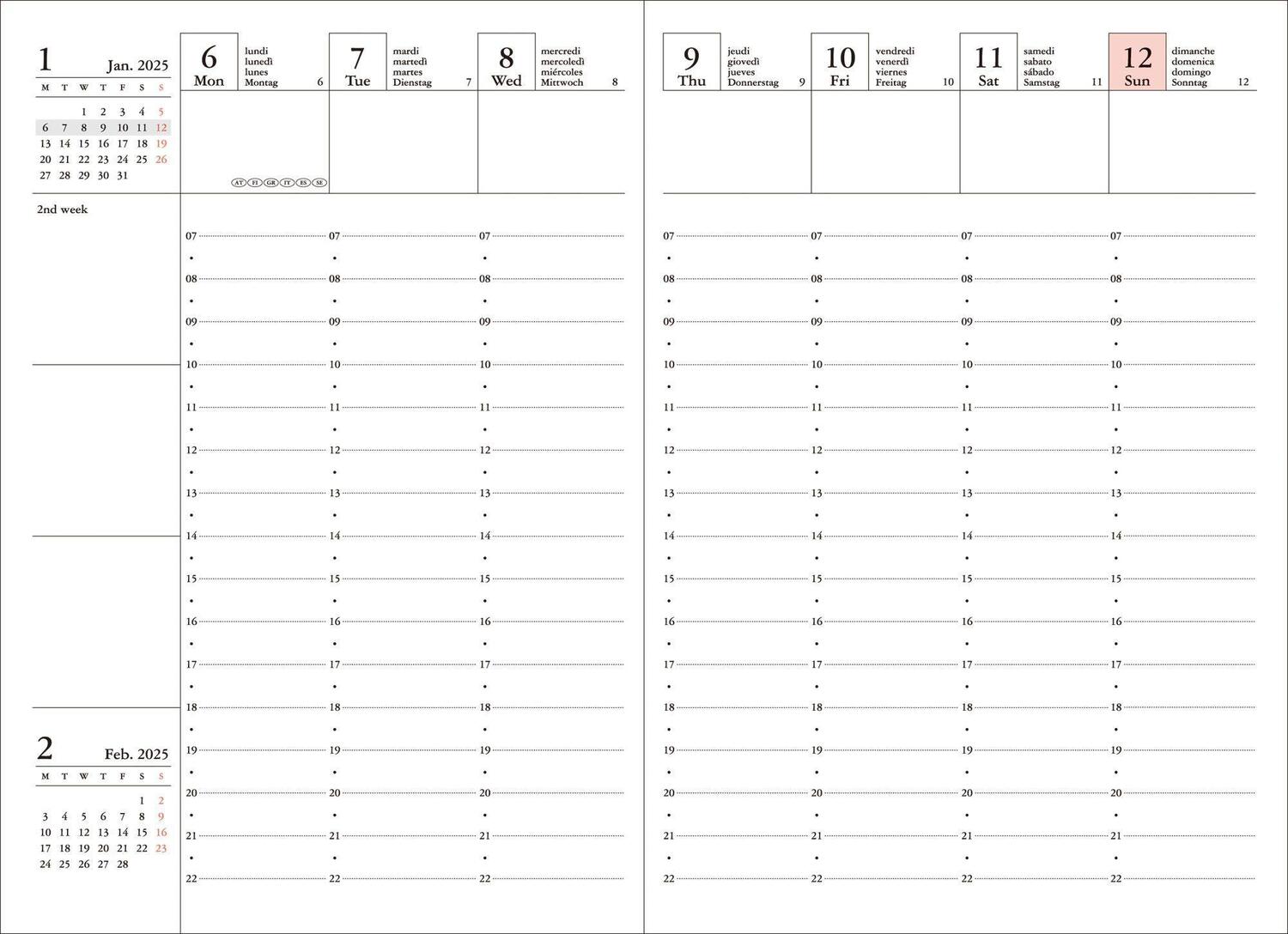 Bild: 4550045127706 | MARK'S 2024/2025 Taschenkalender A6 vertikal, Mountain // Pink | Inc.