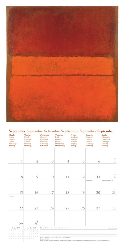 Bild: 4002725994110 | N NEUMANNVERLAGE - Mark Rothko 2025 Broschürenkalender, 30x30cm,...