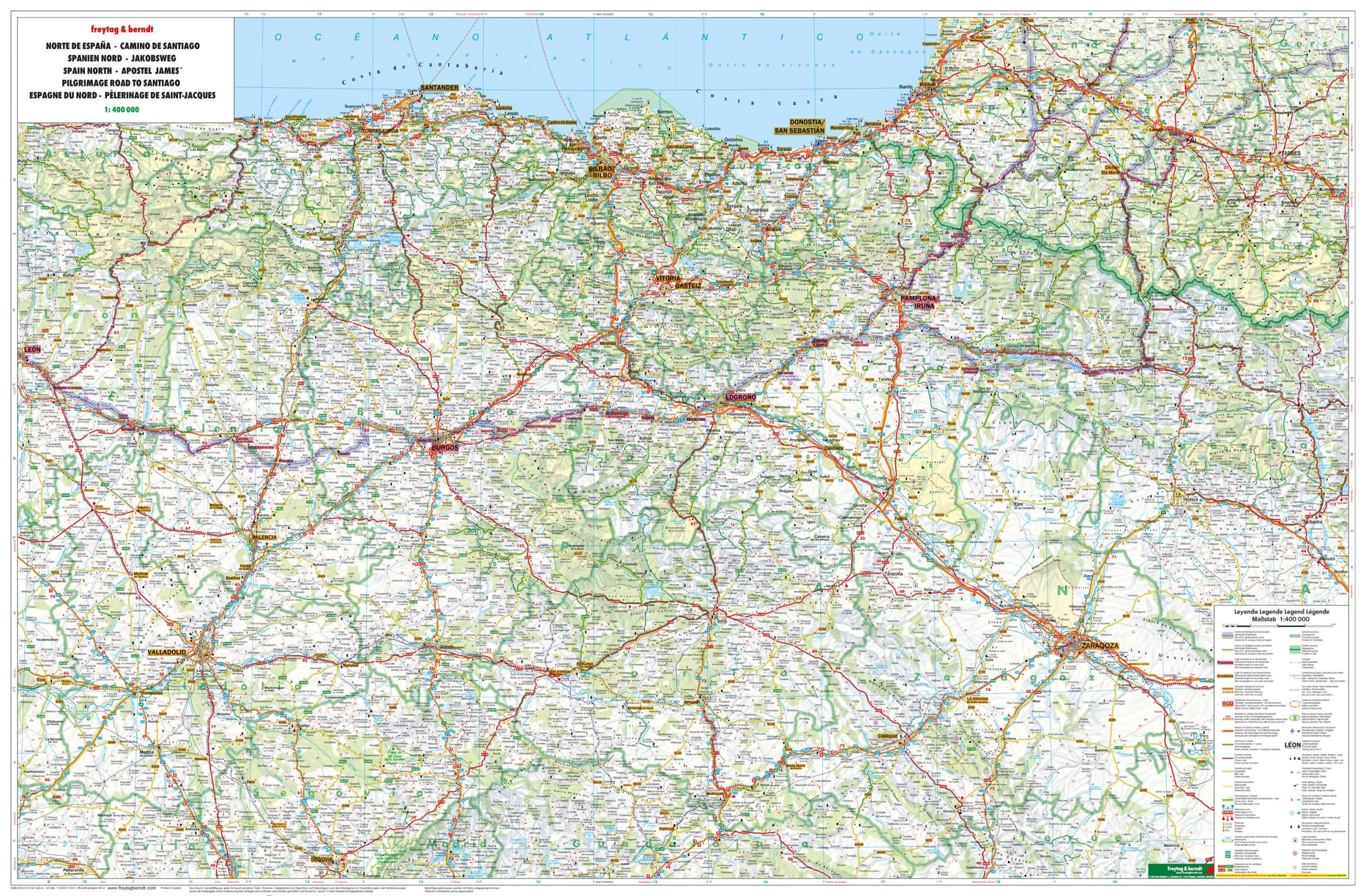 Bild: 9783707915464 | Spanien - Jakobsweg, Autokarte 1:400.000 | freytag &amp; berndt | Deutsch