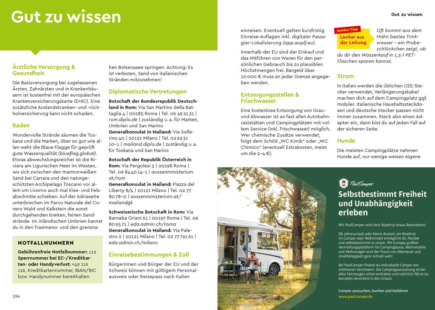 Bild: 9783575016546 | MARCO POLO Camper Guide Toskana, Umbrien & Marken | Schnurrer | Buch