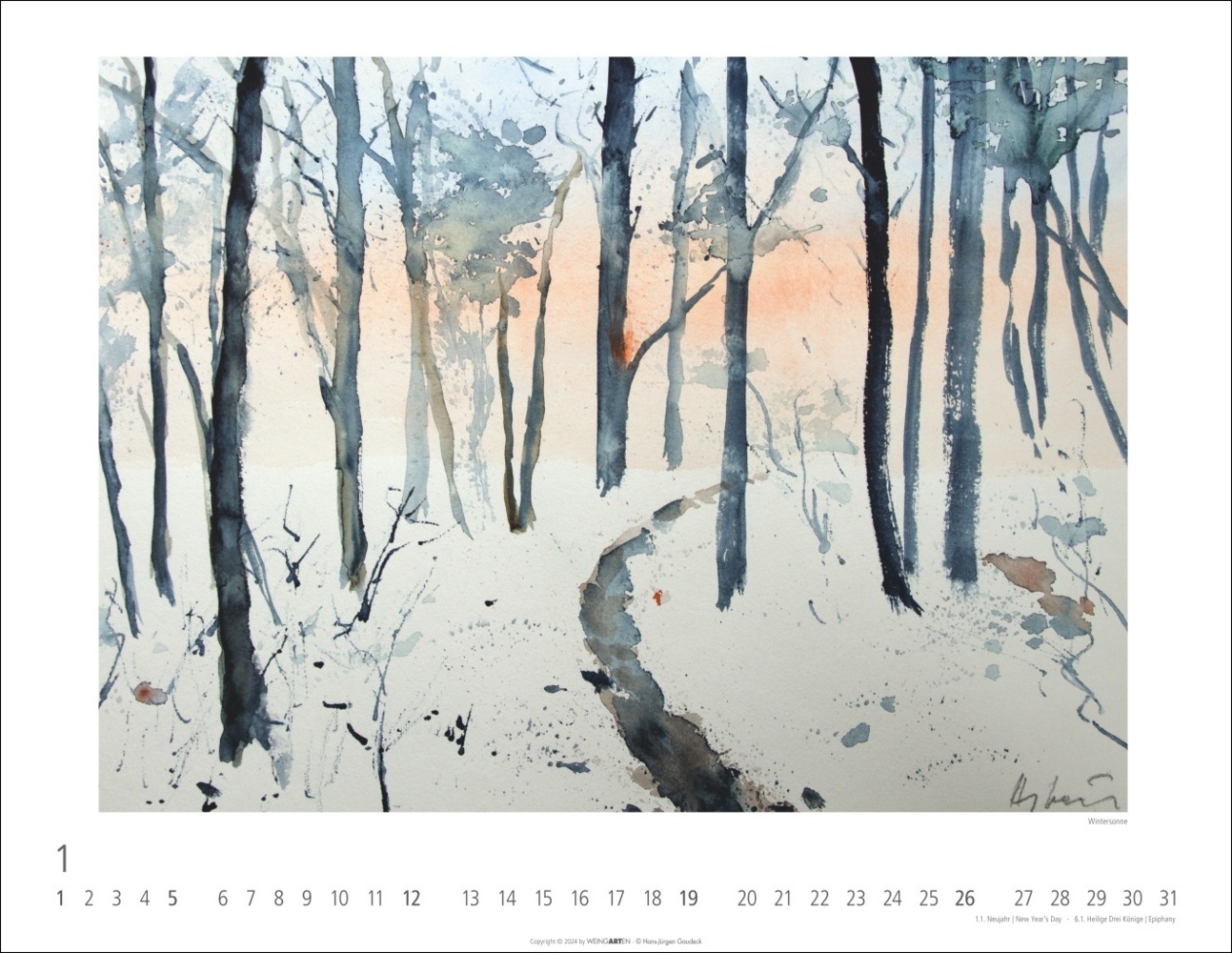 Bild: 9783839901540 | Zwischen Himmel und Erde Kalender 2025 - Aquarelle von Hans-Jürgen...