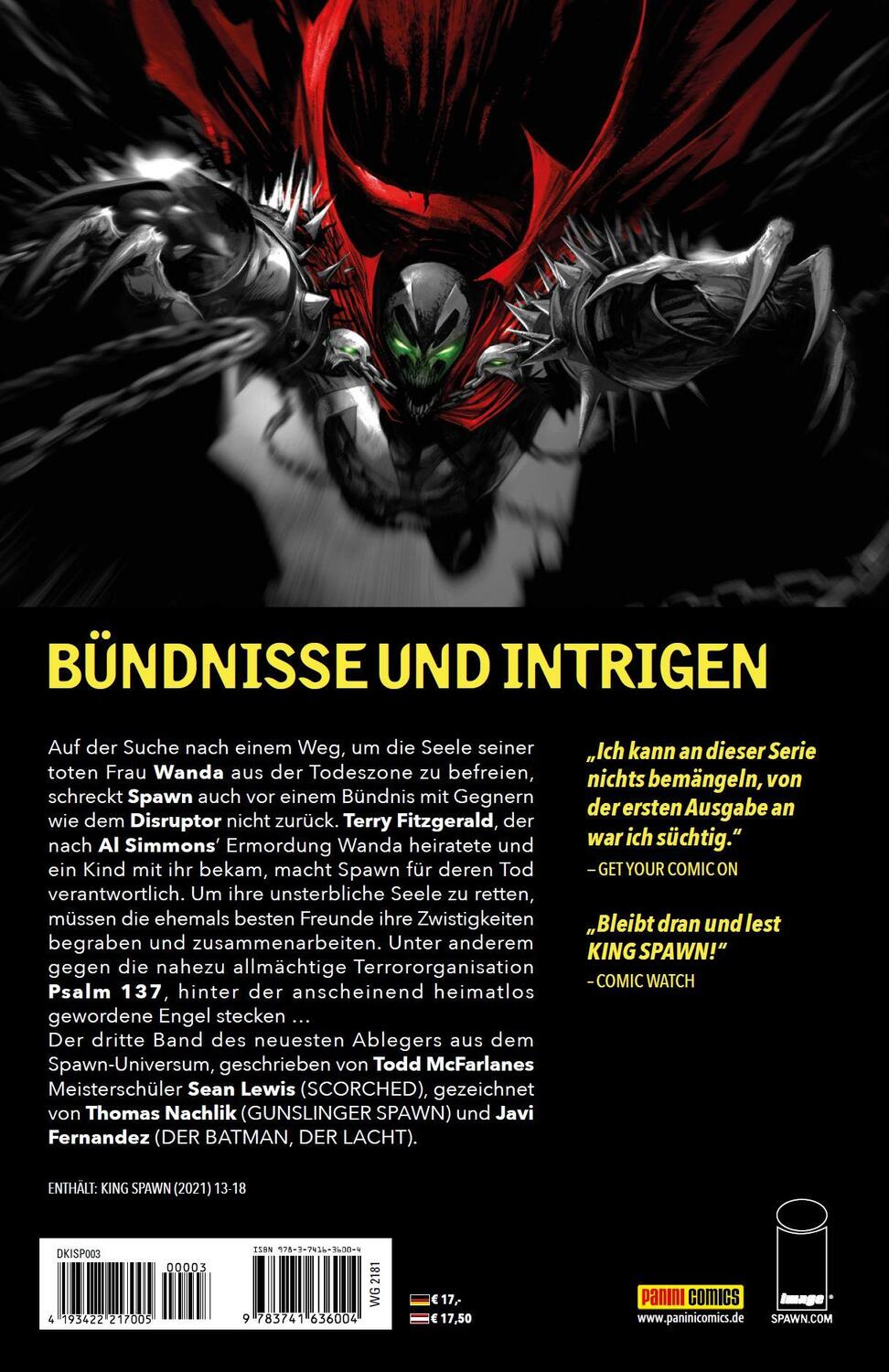 Rückseite: 9783741636004 | King Spawn | Bd. 3: Königsgambit | Sean Lewis (u. a.) | Taschenbuch