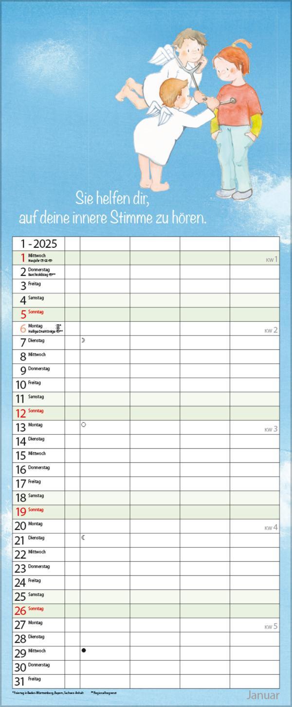 Bild: 9783731876847 | Familientimer Schutzengel 2025 | Verlag Korsch | Kalender | 14 S.