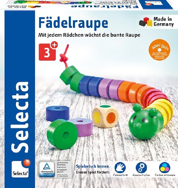 Cover: 4060848630056 | Fädelraupe (Kinderspiel) | Rene Dalucas | Spiel | In Spielebox | 2018