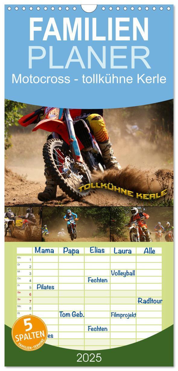 Cover: 9783457123164 | Familienplaner 2025 - Motocross - tollkühne Kerle mit 5 Spalten...