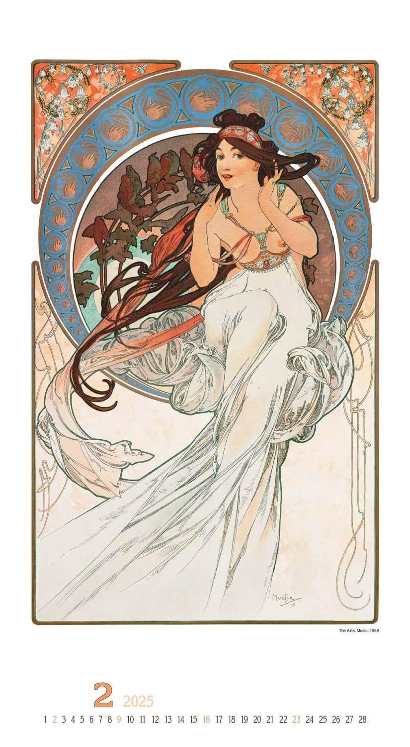 Bild: 4251732344009 | Alfons Mucha 2025 - Bild-Kalender 33x60 cm - Kunstkalender - mit...