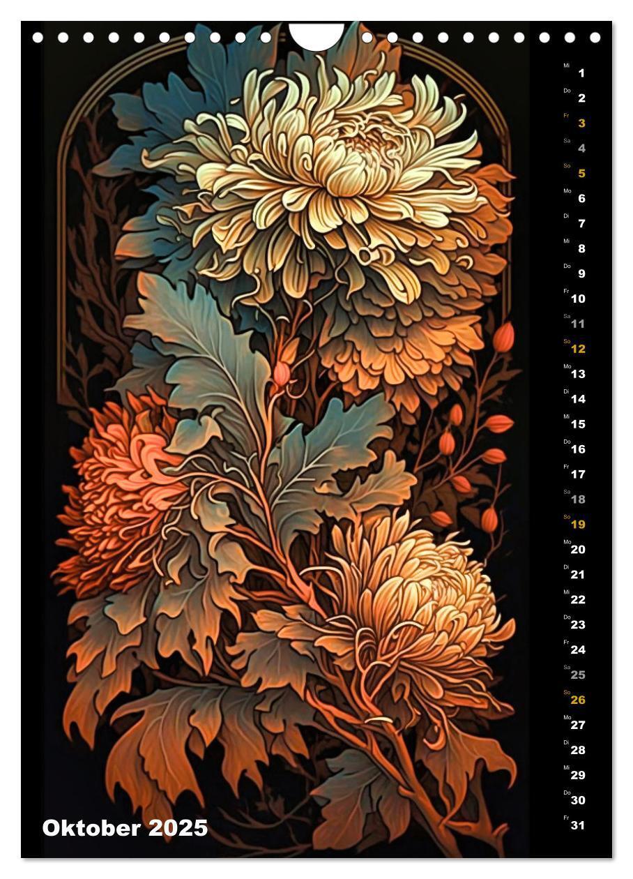 Bild: 9783435869435 | Jugendstil Blumen (Wandkalender 2025 DIN A4 hoch), CALVENDO...