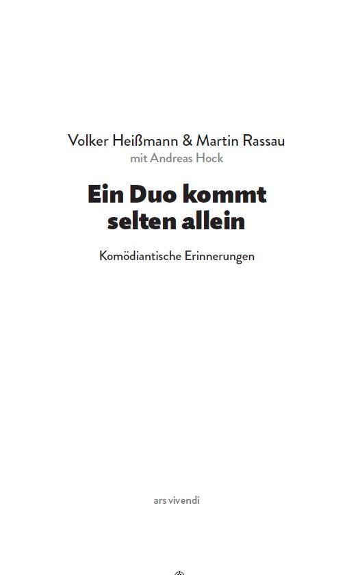 Bild: 9783747205280 | Ein Duo kommt selten allein | Komödiantische Erinnerungen | Buch