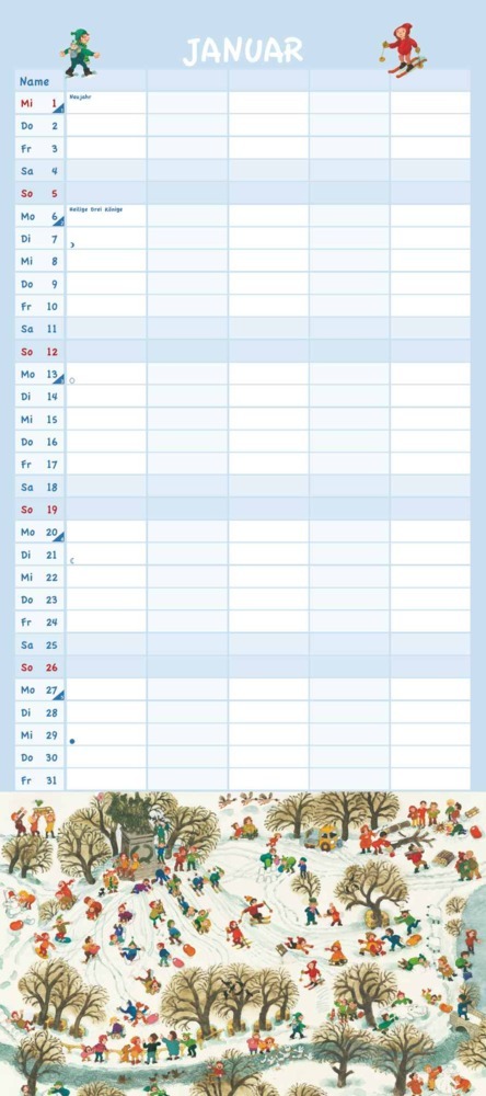 Bild: 4250809653686 | DUMONT - Ali Mitgutsch 2025 Familienkalender, 22x49,5cm, Planer mit...