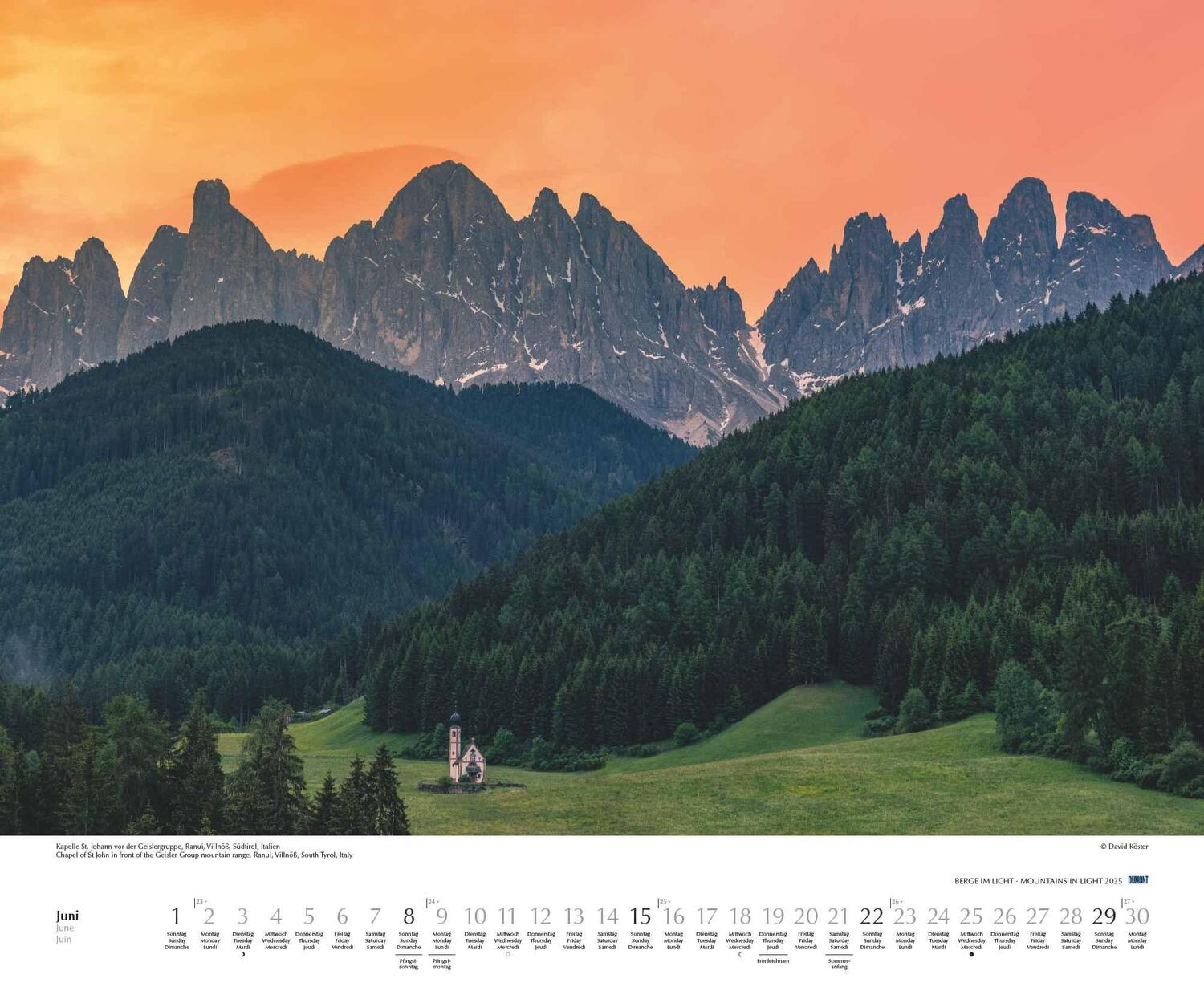 Bild: 4250809653884 | Berge im Licht 2025 - Wandkalender 60,0 x 50,0 cm - Spiralbindung