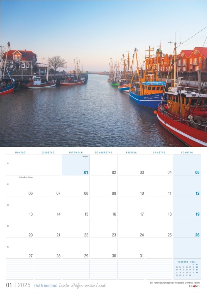 Bild: 9783964023469 | Ostfriesland Kalender 2025 - Inseln · Häfen · weites Land | Kalender