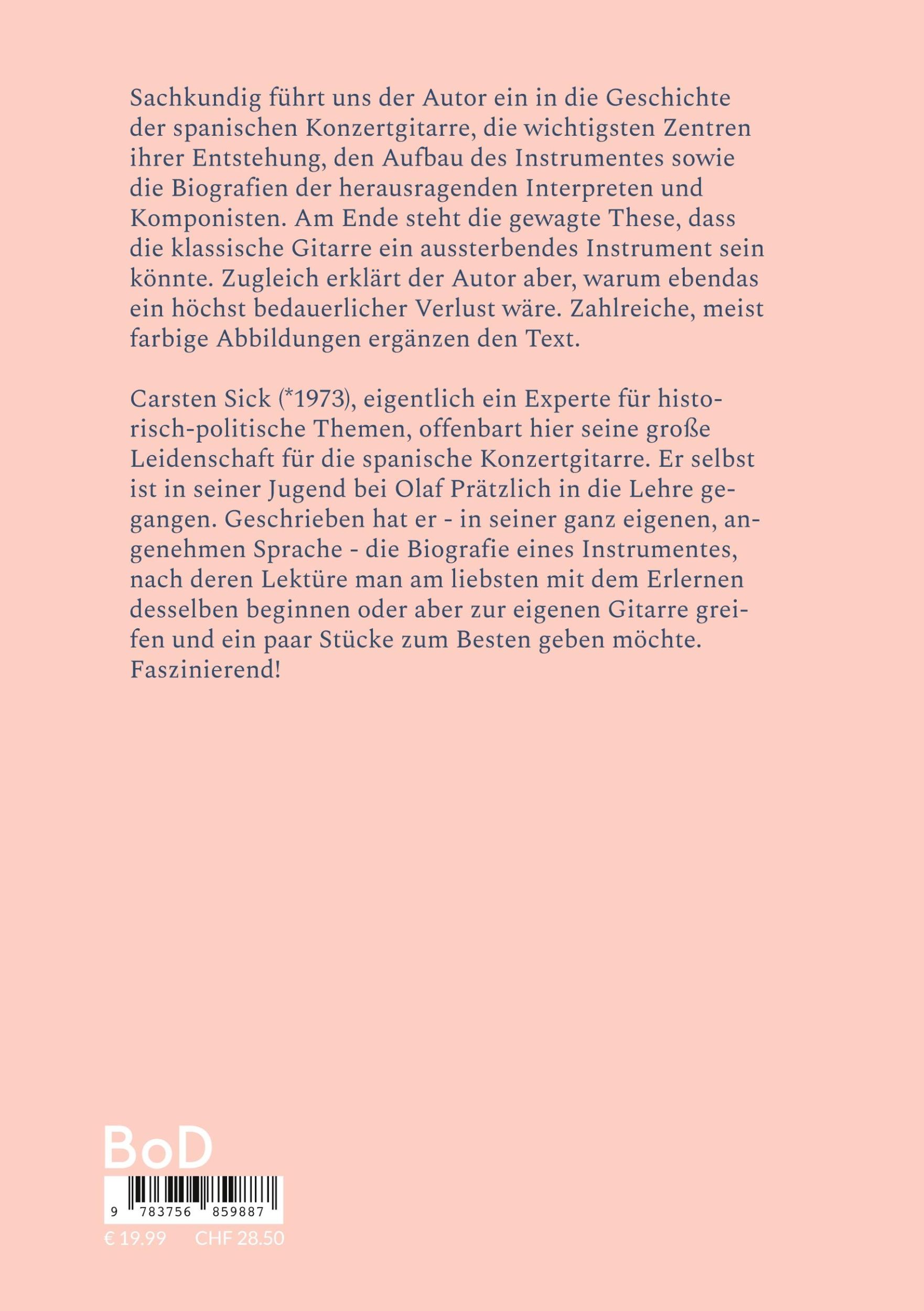 Rückseite: 9783756859887 | Die spanische Konzertgitarre | Baugeschichte, Interpreten, Komponisten