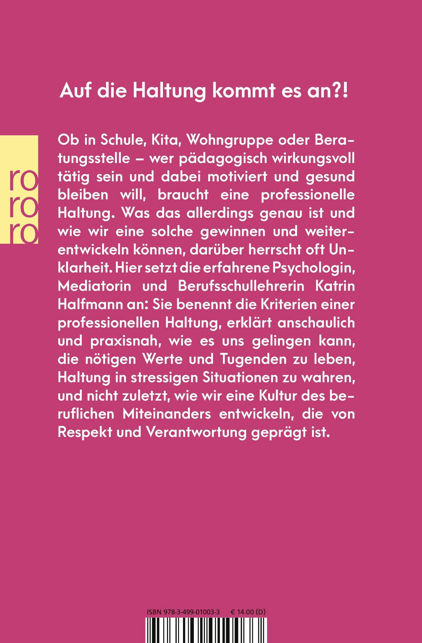 Rückseite: 9783499010033 | Haltung | Katrin Halfmann | Taschenbuch | 288 S. | Deutsch | 2023