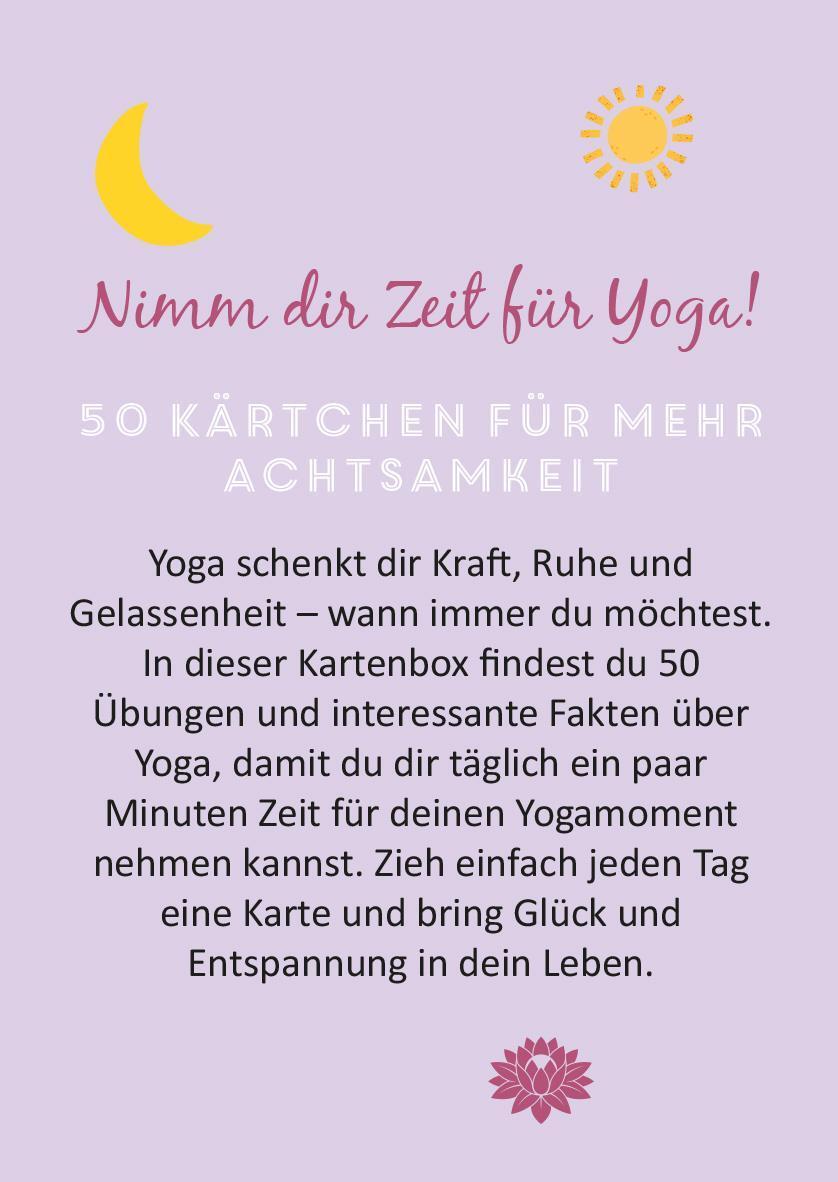 Rückseite: 9783845842219 | 50 Tage mit Yoga. Ideenkärtchen für den Alltag | Taschenbuch | 51 S.