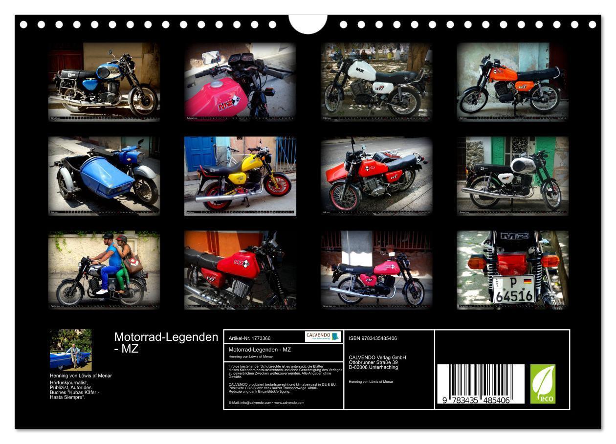 Bild: 9783435485406 | Motorrad-Legenden - MZ (Wandkalender 2025 DIN A4 quer), CALVENDO...