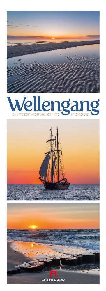 Cover: 9783838425481 | Wellengang - Ein Spaziergang entlang der Küste Triplet-Kalender 2025