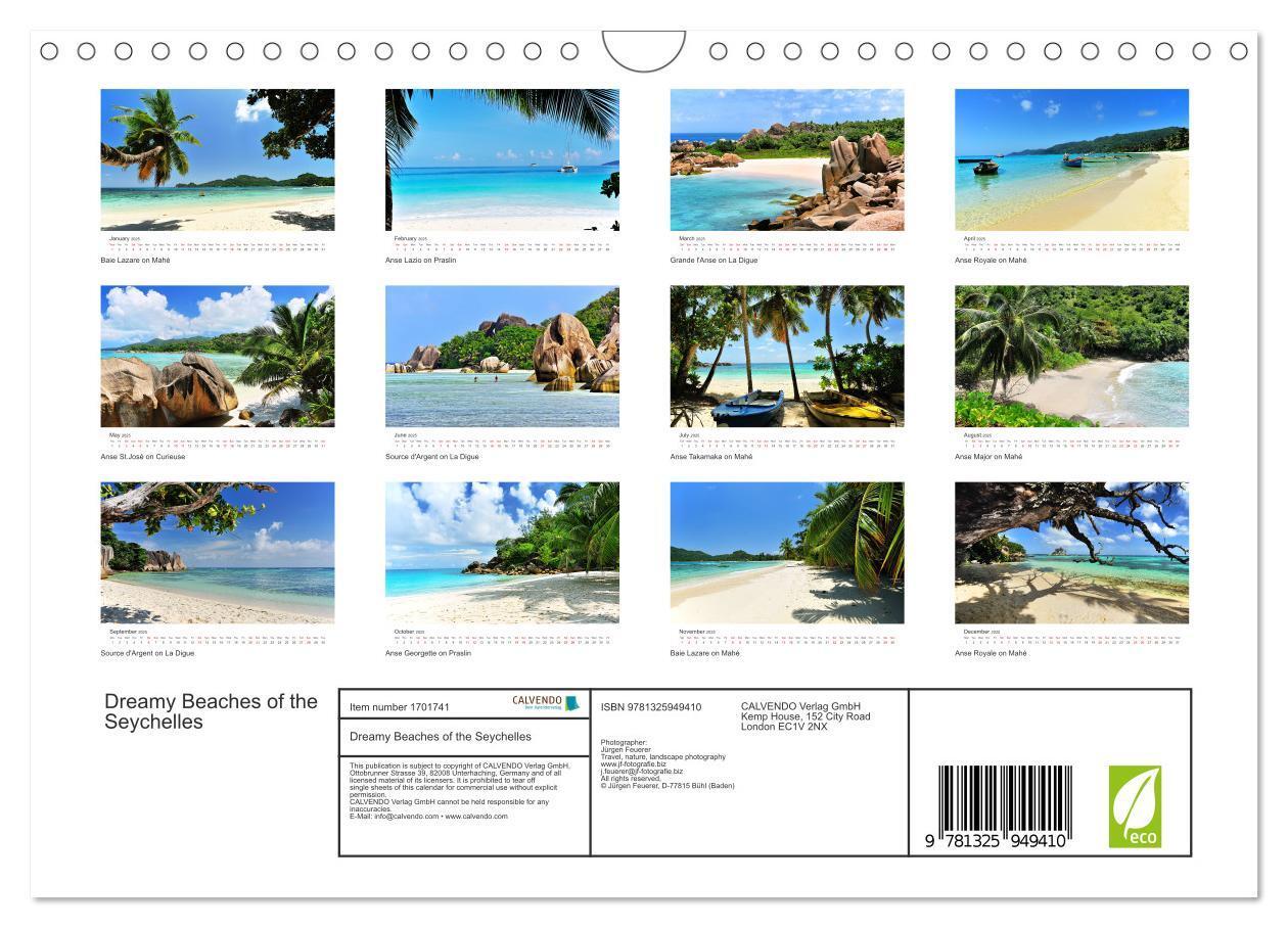 Bild: 9781325949410 | Dreamy Beaches of the Seychelles (Wall Calendar 2025 DIN A4...