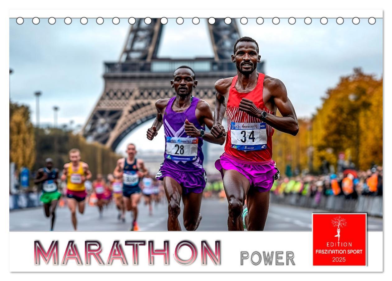 Cover: 9783457233696 | Marathon Power (Tischkalender 2025 DIN A5 quer), CALVENDO...