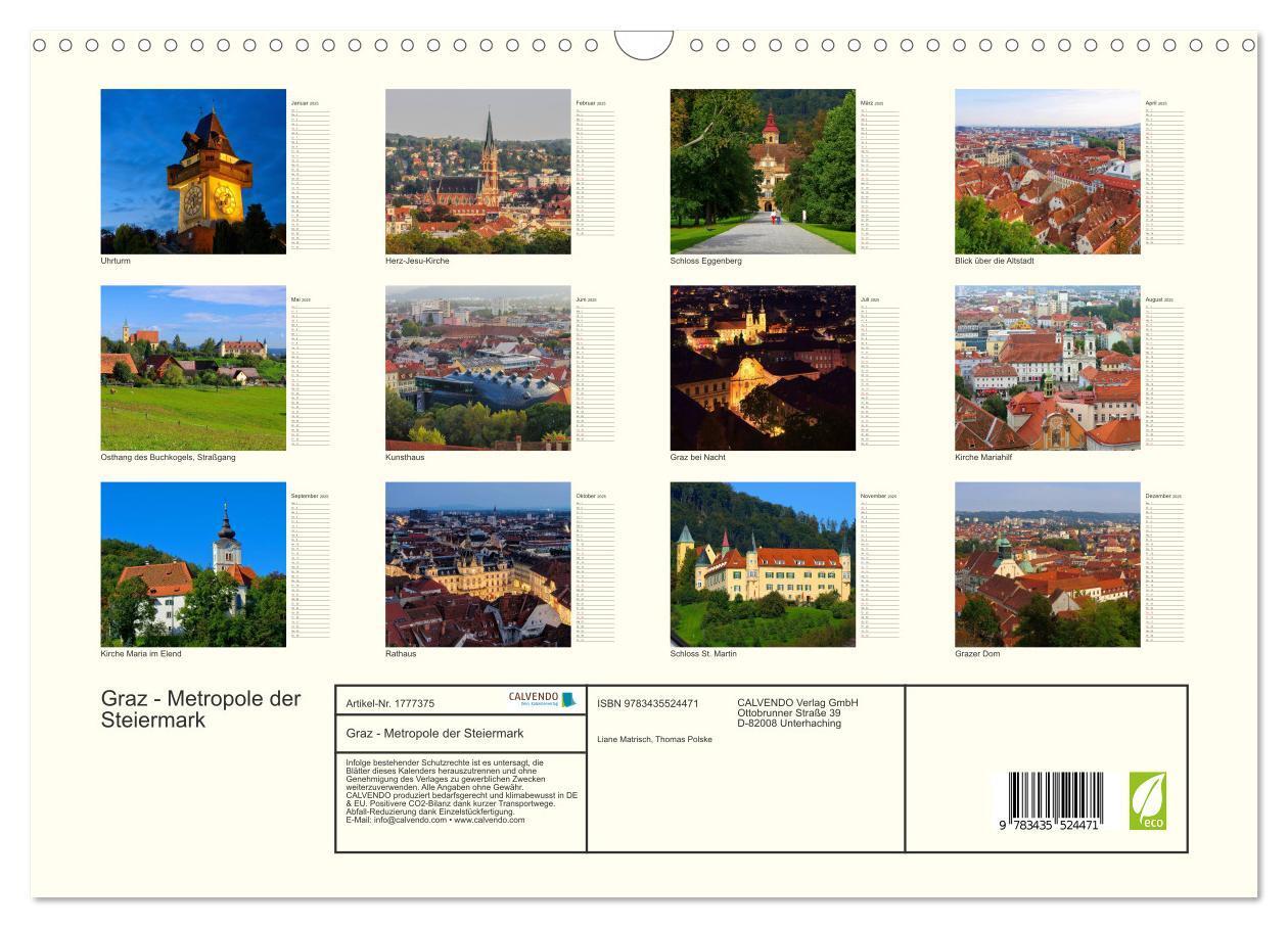 Bild: 9783435524471 | Graz - Metropole der Steiermark (Wandkalender 2025 DIN A3 quer),...