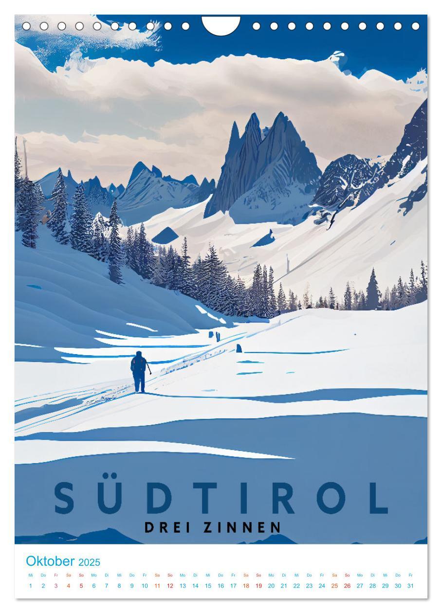 Bild: 9783435886470 | Südtirol - Old School Poster Style (Wandkalender 2025 DIN A4 hoch),...