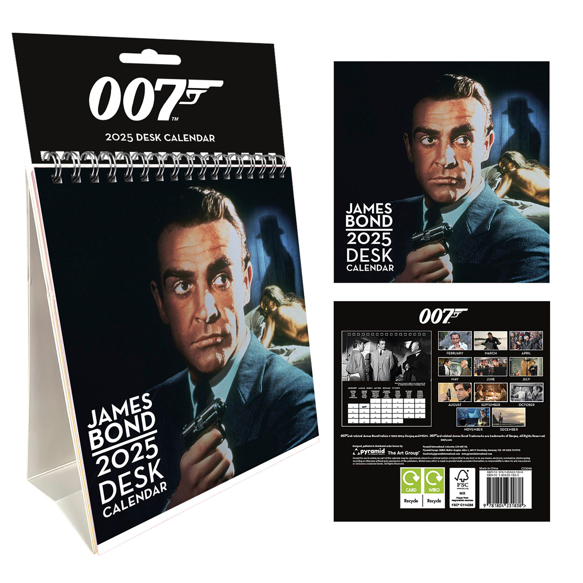 Cover: 9781804231838 | James Bond 2025 Tischkalender, 29,7x42cm, Monatsplaner für...