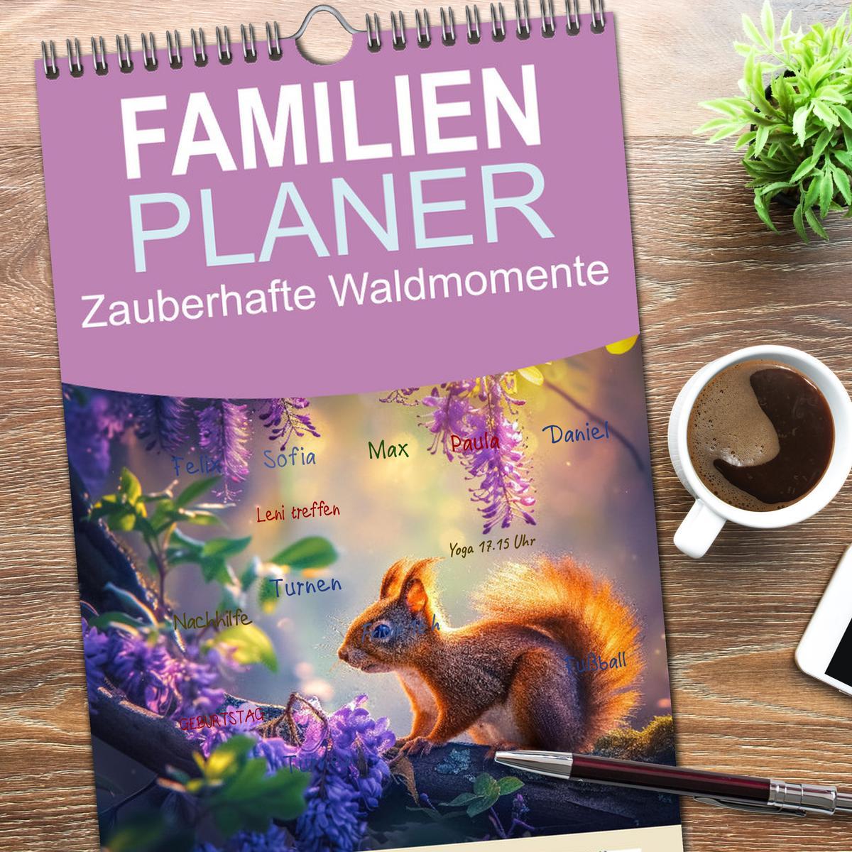 Bild: 9783457194782 | Familienplaner 2025 - Zauberhafte Waldmomente mit 5 Spalten...