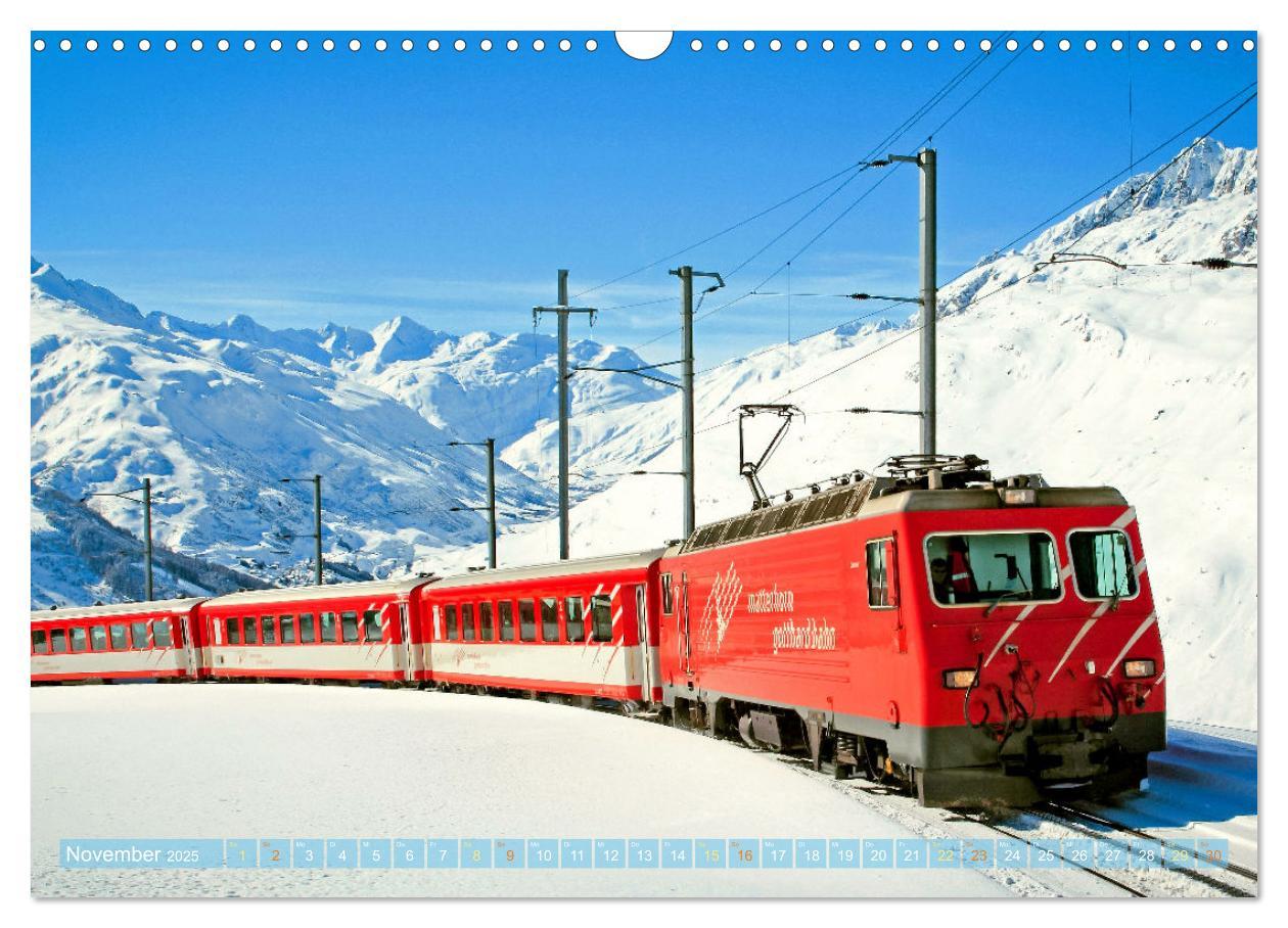 Bild: 9783457140369 | Im Zug durch Schweizer Berge (Wandkalender 2025 DIN A3 quer),...