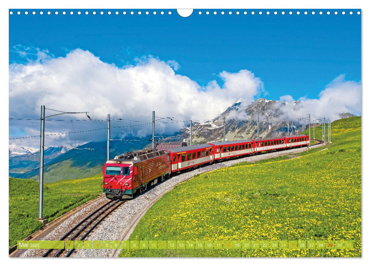 Bild: 9783457140369 | Im Zug durch Schweizer Berge (Wandkalender 2025 DIN A3 quer),...