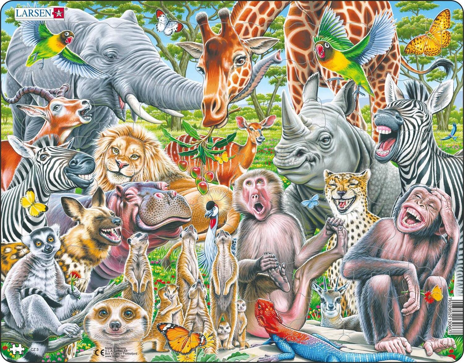 Cover: 7023852130667 | Puzzle - Tiere Afrikas (Selfie/Gruppenbild) | Puzzle | 2020 | Larsen