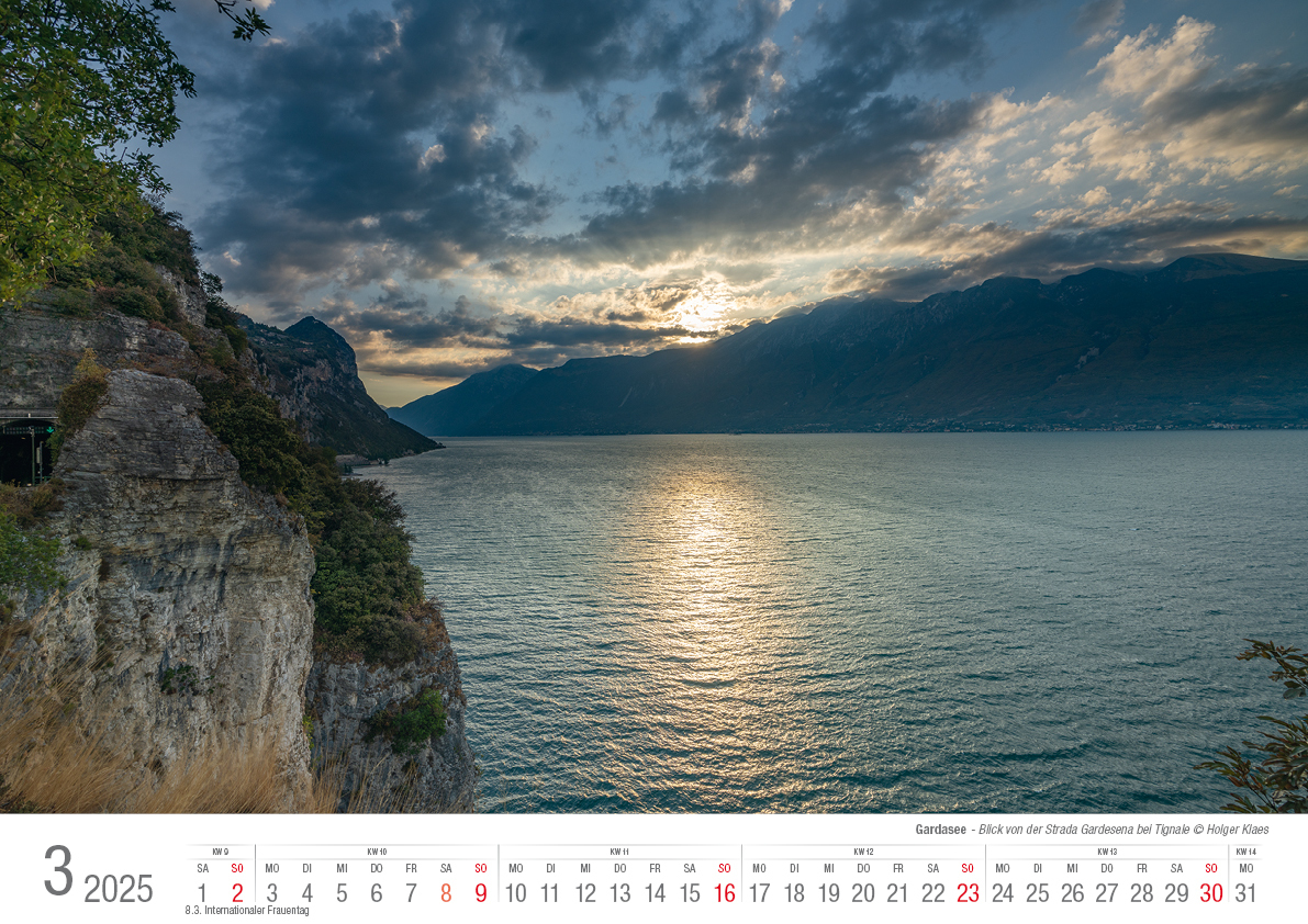 Bild: 9783965352223 | Gardasee 2025 Bildkalender A3 cm quer, spiralgebunden | Holger Klaes