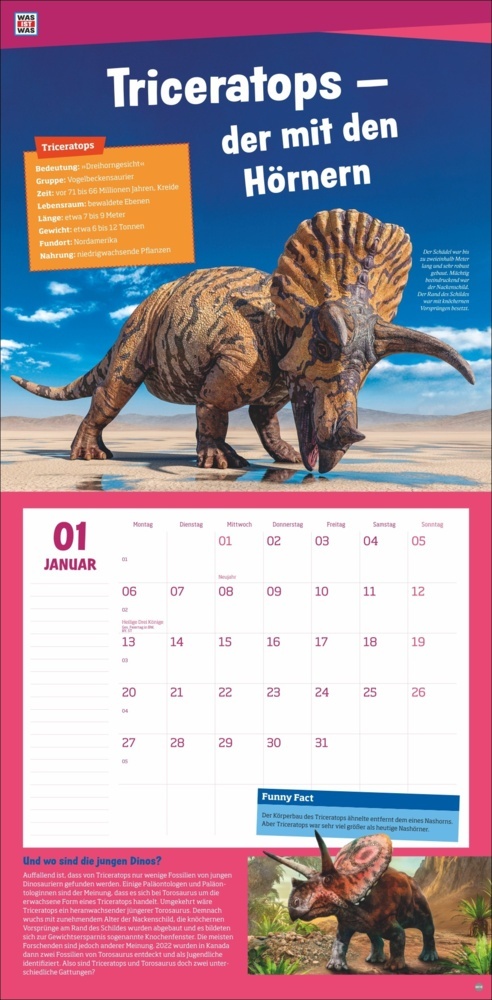 Bild: 9783756408412 | WAS IST WAS Dinosaurier Broschurkalender 2025 | Kalender | 28 S.