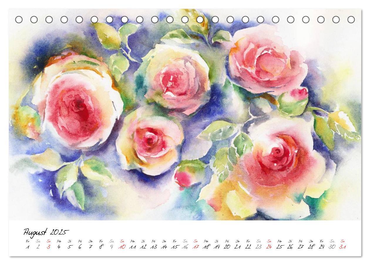 Bild: 9783435501496 | Blumen Blüten Aquarelle (Tischkalender 2025 DIN A5 quer), CALVENDO...