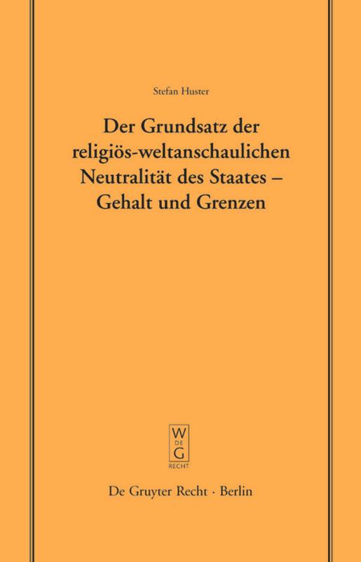 Cover: 9783899492088 | Der Grundsatz der religiös-weltanschaulichen Neutralität des...