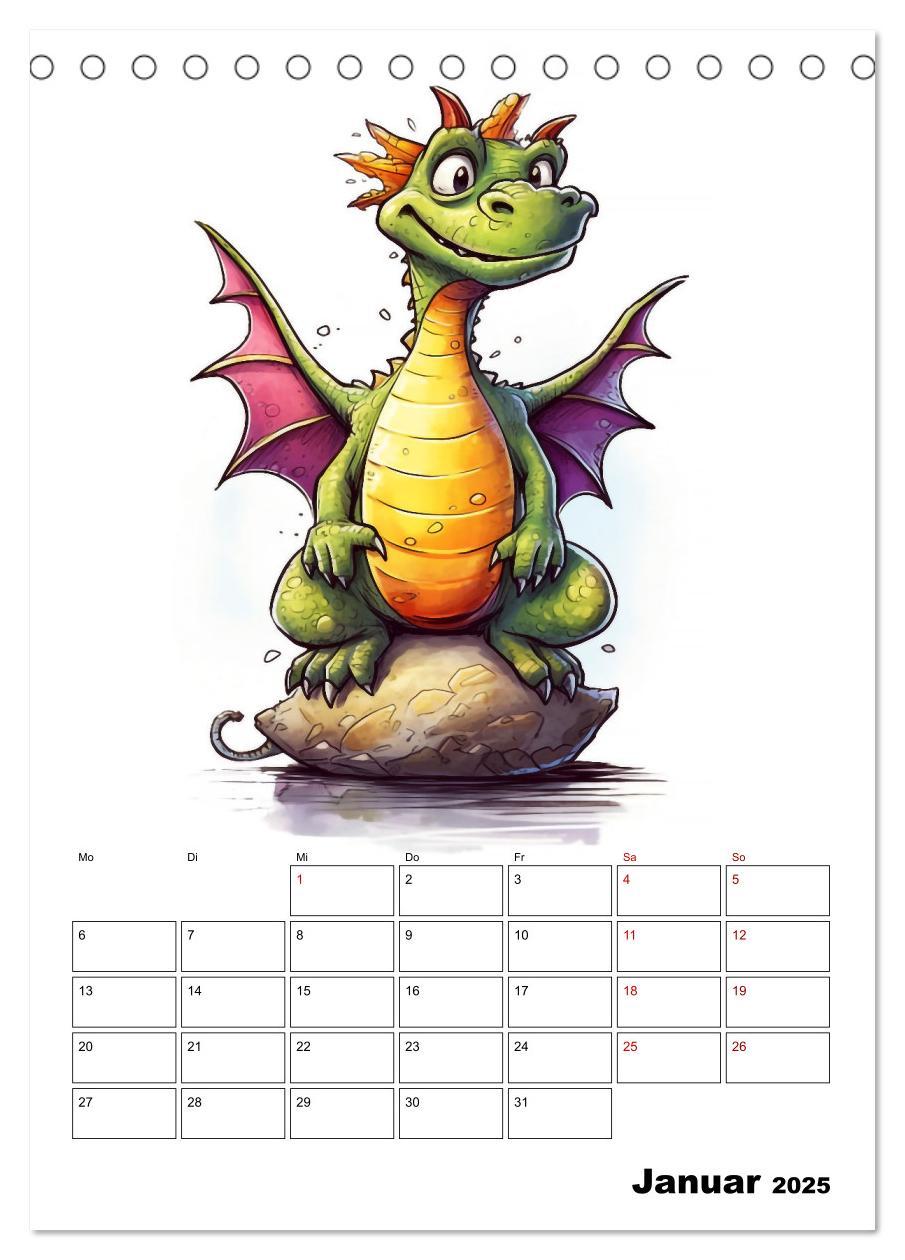 Bild: 9783435873708 | Niedliche Drachen (Tischkalender 2025 DIN A5 hoch), CALVENDO...