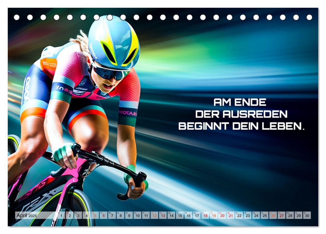 Bild: 9783383873058 | Rennrad und Motivation (Tischkalender 2025 DIN A5 quer), CALVENDO...