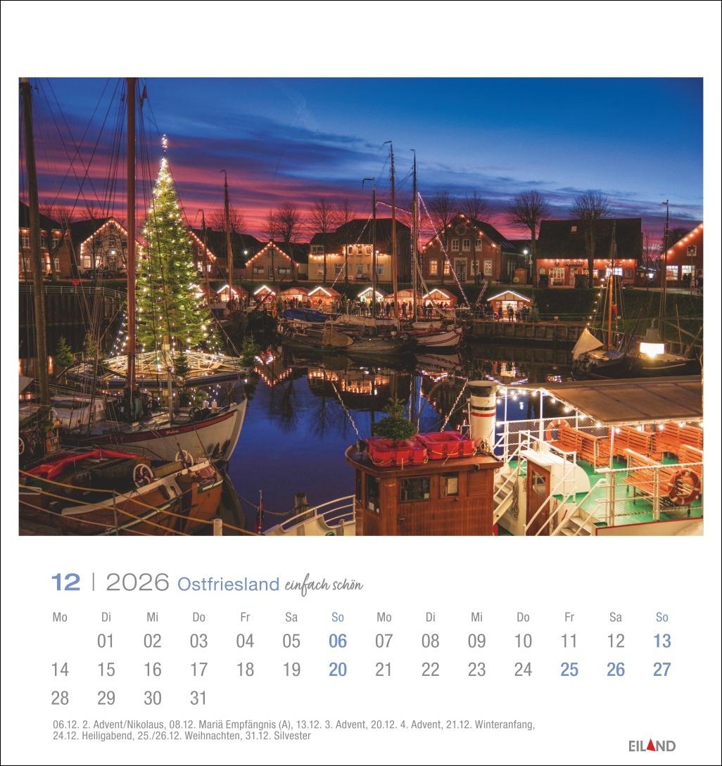 Bild: 9783964024091 | Ostfriesland Postkartenkalender 2026 - einfach schön | Eiland | 13 S.