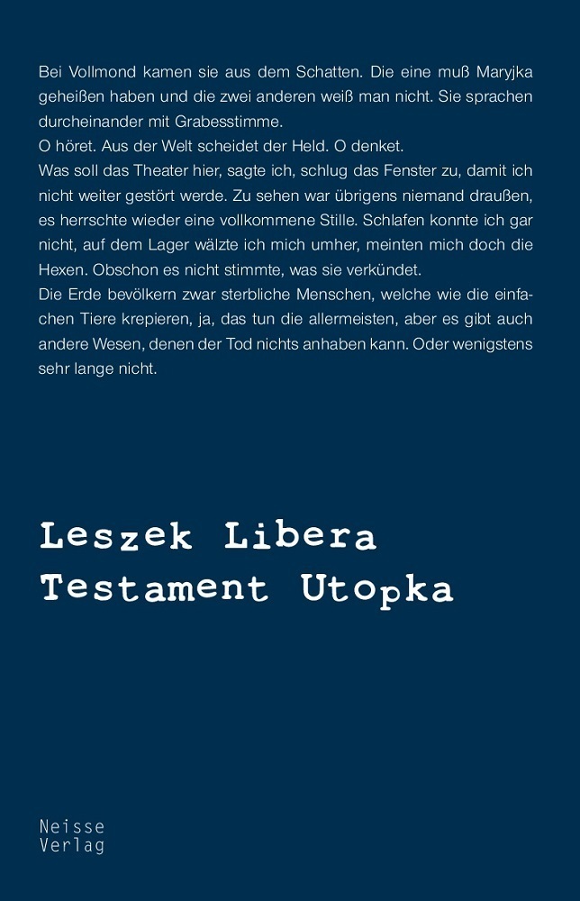 Cover: 9783862763337 | Testament Utopka | Leszek Libera | Taschenbuch | Deutsch | Neisse